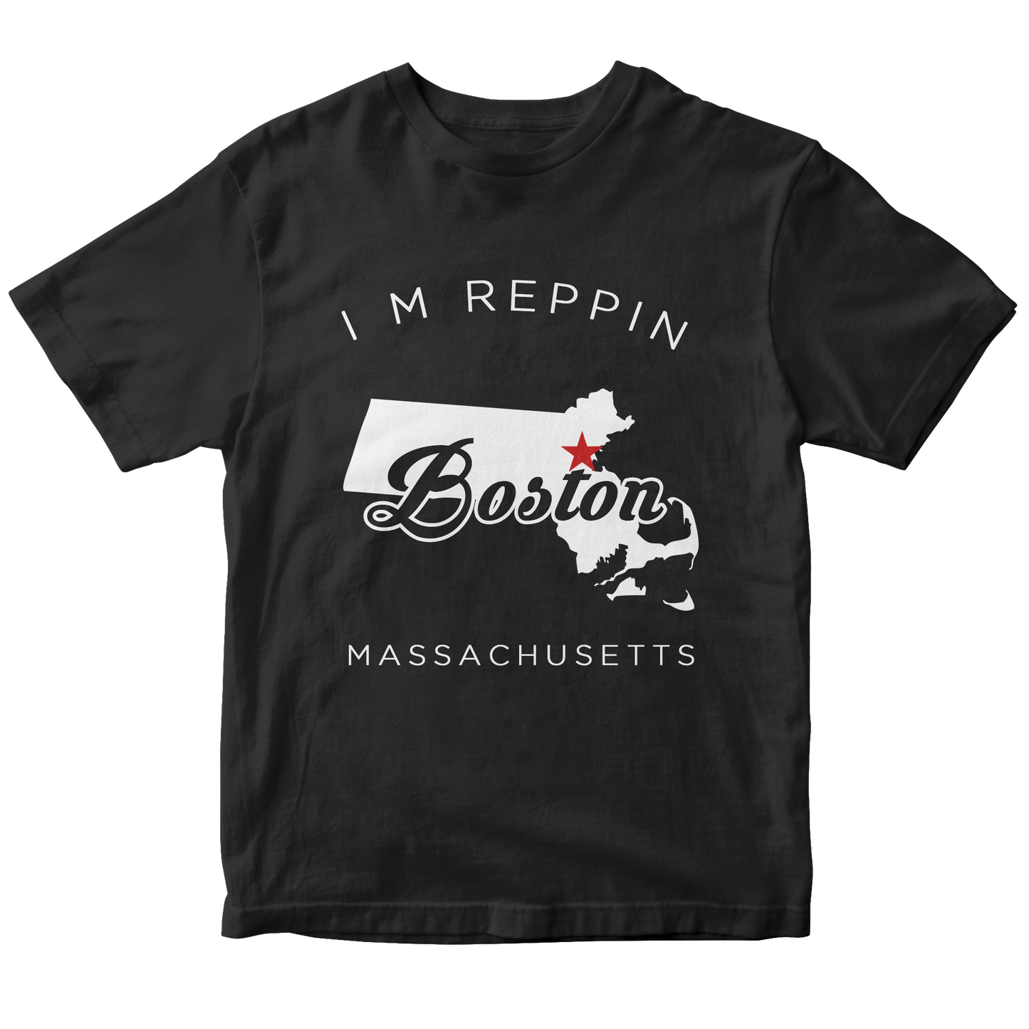 Boston Massachusetts Filled-in T-shirt
