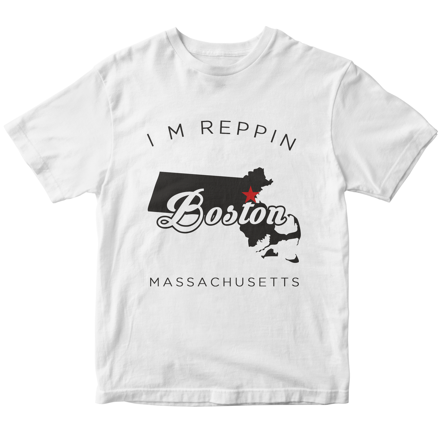 Boston Massachusetts Filled-in T-shirt